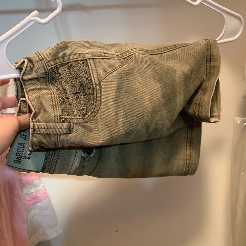Army green skirt